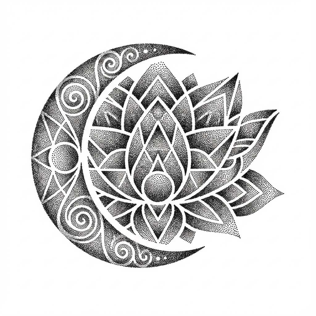 AI generated dotwork tattoo design